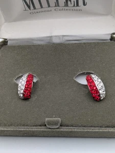 Nolan Miller Glamour Collection First Lady Ohrringe rot und klar Strass Echtheitszertifikat - Bild 1 von 7