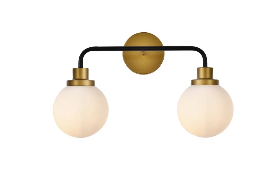 Living District Ld7032w19brb Hanson Bathroom Vanity Light Black and Brass