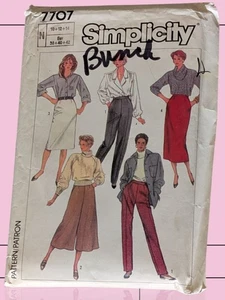 Simplicity 7707 Uncut 1986 Misses Skirts Pants Culottes Size 10-12-14 Pattern - Picture 1 of 3