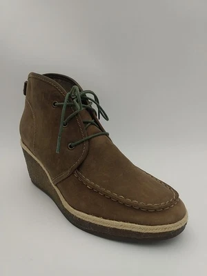 OluKai Wali Wedge Casual Moc-toe Ankle Bootie Brown Suede Leather Size US W 7 - Image 1 of 4