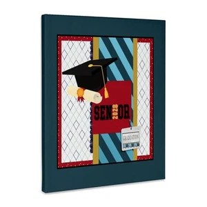 Image of 2028 Senior,Large Cap and Diploma, Blue,, Museum Grade Canvas Wrap - Picture 1 of 21