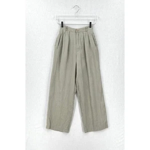BANANA REPUBLIC Vintage 90s Leinenhose 2 XS Khaki High Rise Plissee Hose - Bild 1 von 13