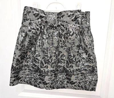 Minifalda Sello Húmedo Talla Pequeña Floral Metálico Lazo Acento Brillante Y2K Baile Fiesta Foto 1 de 4