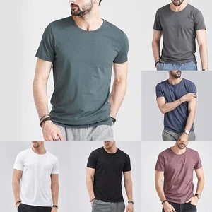 Men's Cool Feeling Breathable T Shirt Fashionable Short Sleeve Sports Tops - Picture 1 of 46