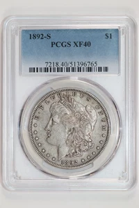 1892-S MORGAN DOLLAR PCGS XF40 ORIGINAL PQ! - Picture 1 of 2