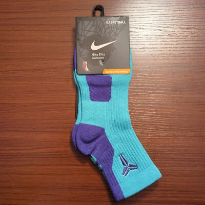 Nuevos Calcetines Kobe Bryant Nike Elite Corte Cuarto Baloncesto Talla L Azul Teal/Púrpura Foto 1 de 4