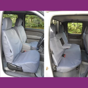Fundas de asiento trasero delantero delantero impermeable para Ford Ranger 2006-2011 gris a medida - Imagen 1 de 4