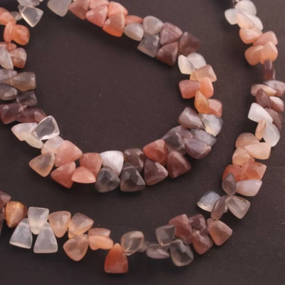 1 Strand Multi Moonstone Triangle Shape Faceted Beads, 8 Inches 6mmx5mm-9mmx9mm - Image 1 of 4