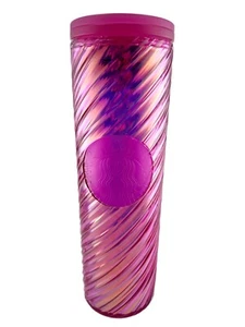Bicchiere Natale 2022 Starbucks Holiday rosa iridescente caldo/freddo 16 oz sirena - Foto 1 di 8