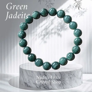 Natural Green Jadeite 10mm Bracelet - Picture 1 of 8