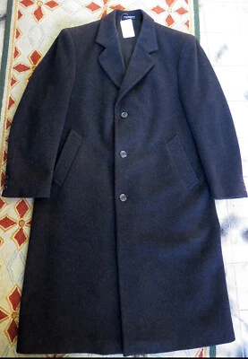  Men's Silver Cloud Italian Cashmere/Wool Blend Charcoal Dress Coat Size 42 R - Image 1 of 4