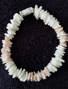 Bracelet Shell--White & Pink LIKE Shells - Picture 1 of 1
