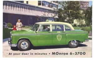 Postal publicitaria CHECKER TAXI CAB - Chicago IL - años 50 - Imagen 1 de 2