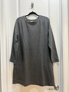 "Vestido J Jill PonteJersey XL Gris Manga Larga Bolsillos Deslizables Axila a Axila 24""" - Imagen 1 de 6