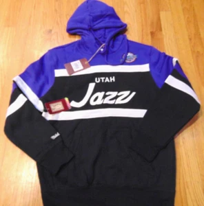 MITCHELL & NESS NBA UTAH JAZZ SCRIPT HEAD COACH HOODY SWEATSHIRT S - Picture 1 of 4