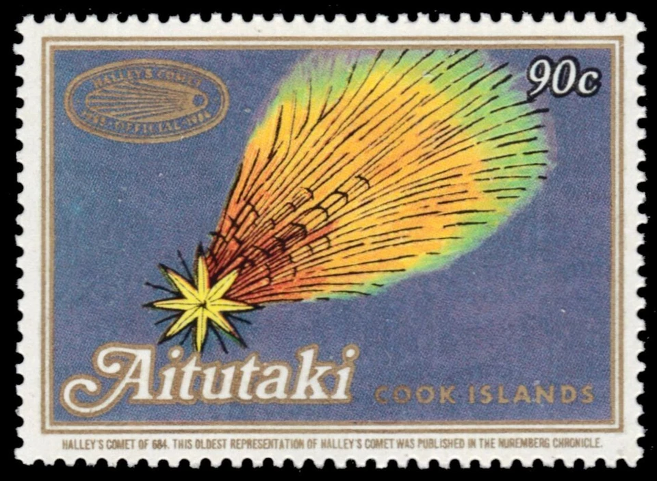 AITUTAKI 387 - Halley's Comet "Nuremberg Chronicles" (pb68389) - Image 1 of 1