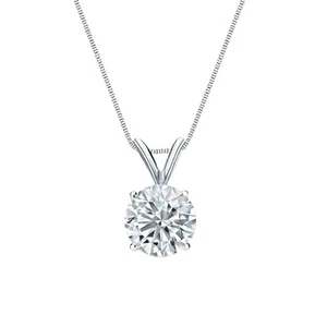 0.13-0.75 ctw Certified Round Diamond Solitaire Pendant (J-K, I1-I2) in 18k Gold - Picture 1 of 8