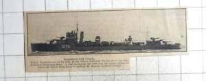 1926 Hms Venomous, 4th Destroyer Flotilla Sailing For China