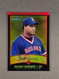 2001 Bowman Chrome #65 Manny Ramirez /99 Gold Refractor Boston Red Sox - Picture 1 of 4