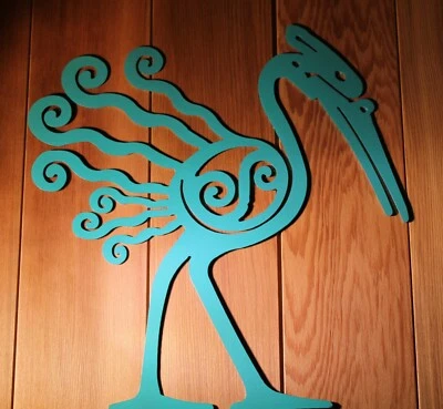 Yard Stake Goofy Bird Flower Garden Lawn Stake LARGE Plasma Cut Metal Art  - Image 1 of 4