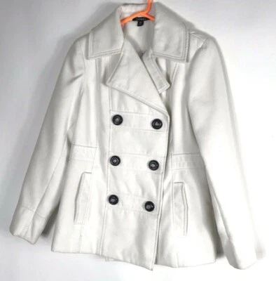 Женские George белый двубортный длинным рукавом карманы бушлат размер маленький - Изображение 1 из 4