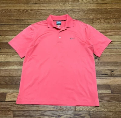 Polo de golf Greg Norman Tasso Elba Play Five Iron rosa manga corta para hombre mediano Foto 1 de 3