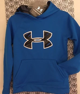 NUEVO Under Armour Storm Armour Polar Logo Grande Sudadera con Capucha AZUL JET Niños Jóvenes XS Foto 1 de 4