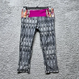 Prana Leggings Womens Small Pink Black Cropped Capri Nylon Blend Activewear Gym - Imagen 1 de 8