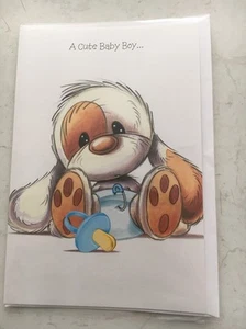 Mylo & Friends Congratulations Baby Boy Greeting Card RRP $4.50 - Picture 1 of 3