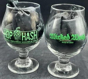 Wicked Weed Glass Brewery NC;Hop Hash(hash Infused)Beer Snifters - Picture 1 of 9