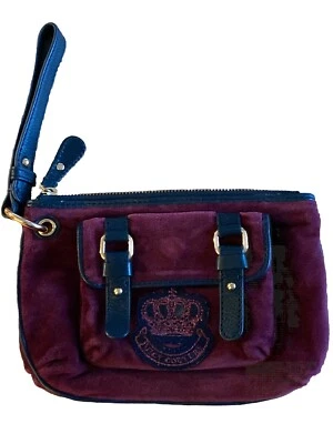 Bolso sin asas de muñeca Juicy Couture raro de colección Y2K de terciopelo rojo vino borgoña Foto 1 de 4