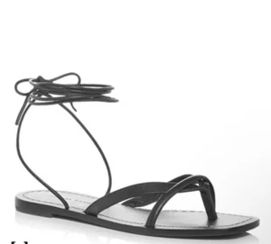 Loeffler Randall NEW Women's Lilla Ankle Tie Sandals Flat Open Toe Strappy Chic - Picture 1 of 12
