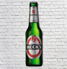 BECK'S 4FT Wall Sign Plaque bottle lager beer Pub Bar Man cave garage shed Home