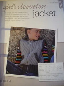 Girl's Sleeveless Jacket Knitting Pattern from Bergere de France Magazine - Picture 1 of 3