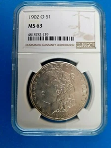 1902 O Morgan Silver Dollar $1 NGC MS63 Brilliant Luster - Picture 1 of 8