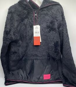 Girls Size M(10/12) Calvin Klein Black Fleece Lined 1/4 Zip Pullover Hoodie