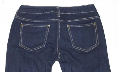 Pantalones de mezclilla rectos elásticos City Streets azul oscuro junior talla 3 #0082 Foto 1 de 4