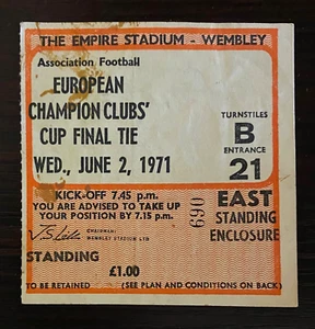 1970/1971 Johan Cruyff 1st European Cup Title Ticket Ajax Panathinaikos Final PR - Picture 1 of 9
