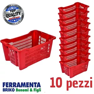 10 CASSETTA AGRICOLA TRAFORATA PER ALIMENTI IMPILABILE PER FRUTTA OLIVE, VERDURA - Foto 1 di 12