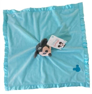 Disney Baby Mickey Mouse Plush 14 x 14 Inch Baby Blankee Blanket Babyshower Gift - Picture 1 of 7