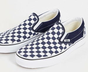 vans checkerboard slip on black gray
