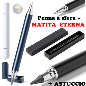 PENNA A SFERA Jumbo INCHIOSTRO BLU Matita ETERNA Astuccio SCUOLA Bambini UFFICIO - Picture 1 of 3