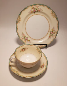 Juego de 3 piezas pintado a mano vintage Noritake Morimura plato de ensalada, taza de té y platillo de 7,5" - Imagen 1 de 7