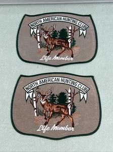 North American Hunting Club Lifetime Member 2 Vintage Embroidered Patches Buck - Picture 1 of 4