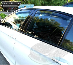 Light Tint In-Channel Window Visors 4pc Chevy Silverado 1500 Double Cab 14-17 - Picture 1 of 3