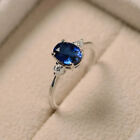 Sapphire Ring Silver Sapphire Ring Solitaire Ring Solitaire Sapphire Ring Gift