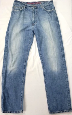 Cremieux Relaxed Men's Blue Denim Jeans Pants Size 33x32 Cotton Distress Pockets - Image 1 of 4