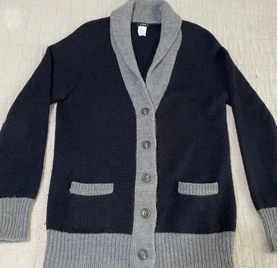 Suéter J Crew Para Mujer’s M Azul Gris Mohair Mezcla Lana Novio Cárdigan Academia Foto 1 de 4