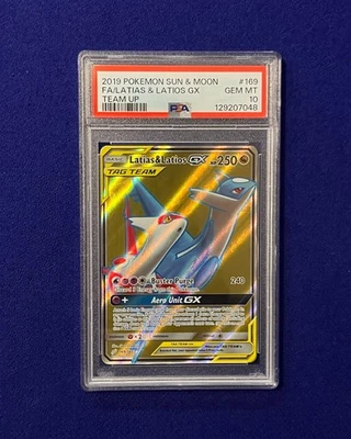 PSA 10 Latias & Latios GX #169 Sun & Moon Team Up 2019 Pokemon GEM MINT - Image 1 of 3