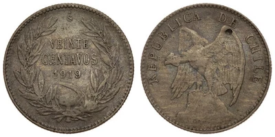 Chile - 20 Centavos 1919 - Image 1 of 3